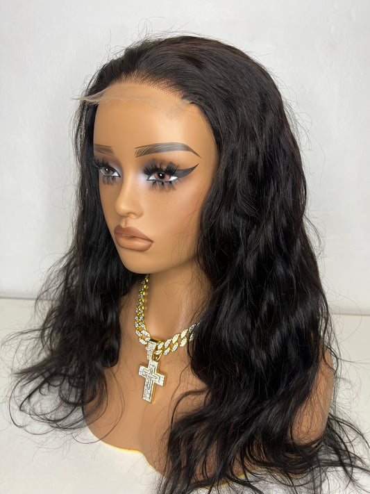 Burmese top Virgin hair body wave 4x4 hd wig 180% 18 inch