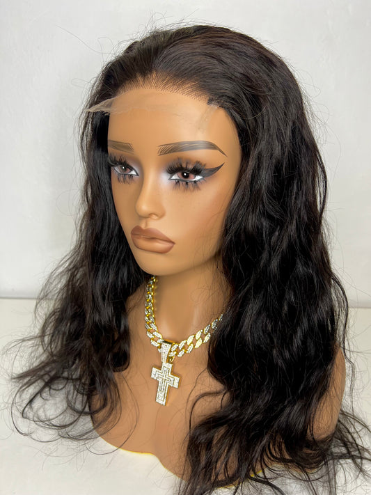Burmese top Virgin hair body wave 4x4 hd wig 180% 18 inch