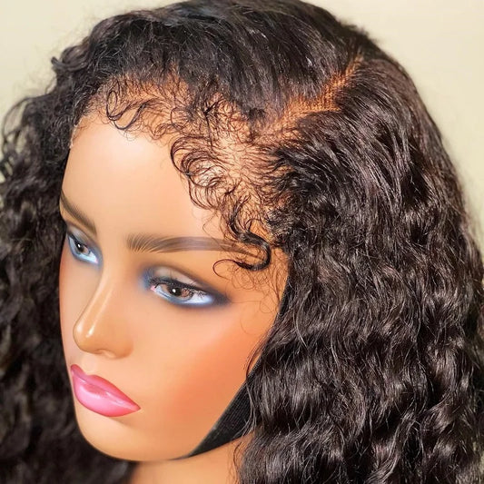 180% Density HD Lace Frontal Wigs With Curly Baby Hair Realistic Kinky Hairline Wig Human Hair Type 4C Wigs for Black Women